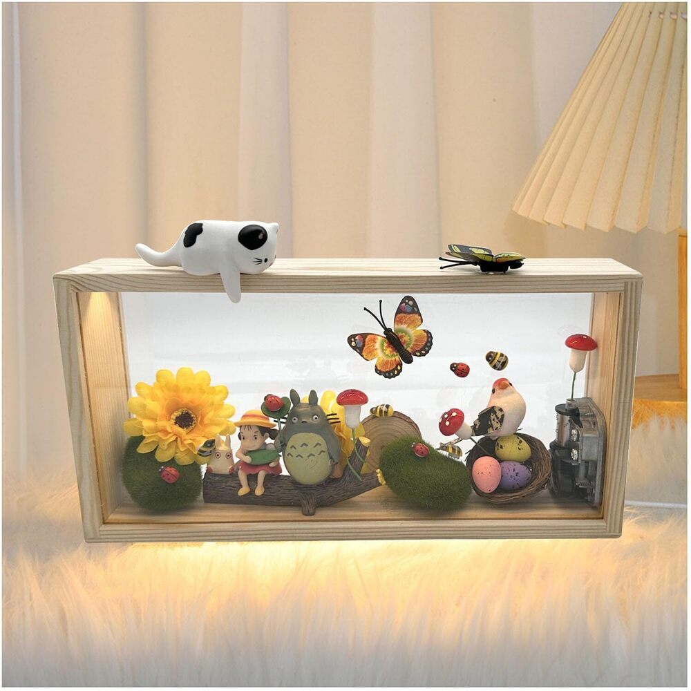 1888 3D Shadow Box 10""X5"" Picture Frame LED Night Light Wind Up Music